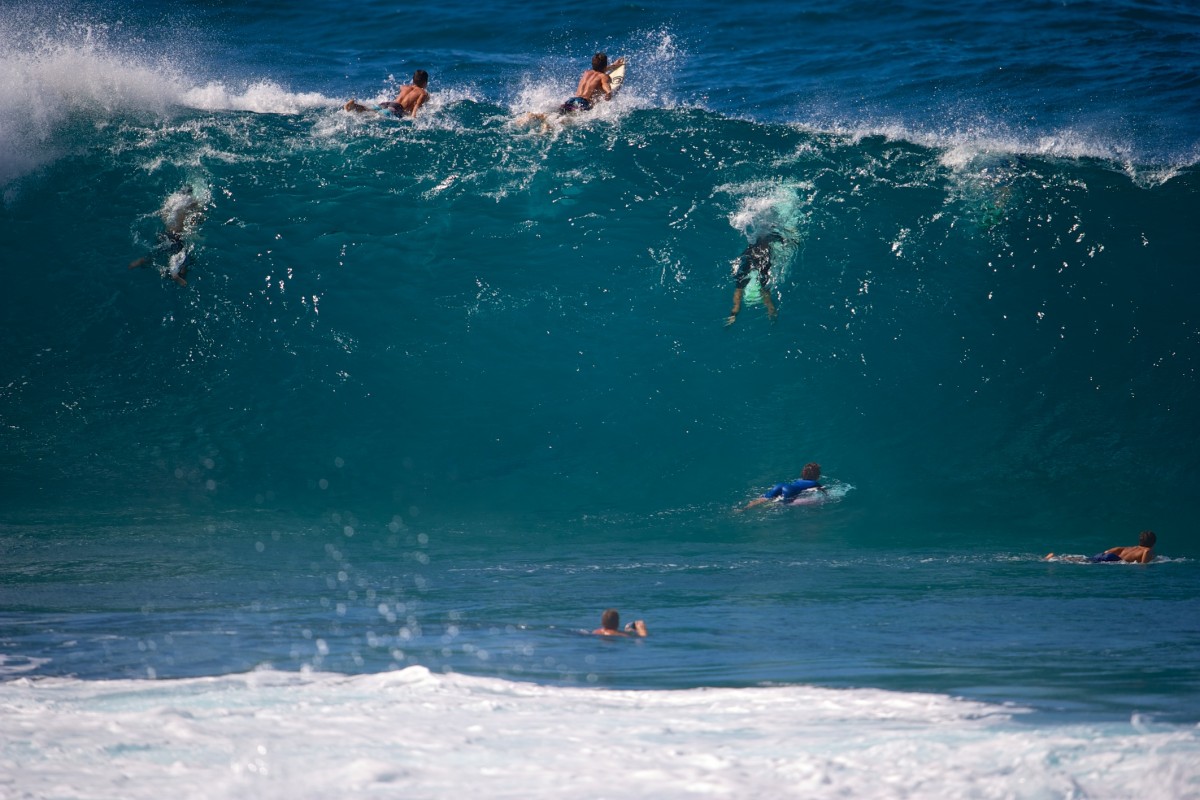 Oahu North Shore Big Wave Action